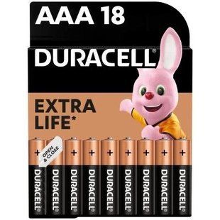 Батарейки щелочные Duracell AAA (LR03) MN2400 18 шт (5000394107557) duracell-aaa-lr03-18 фото
