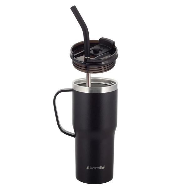 Термокружка з трубочокою в авто KAMILLE 2160 600 мл kamille-2160 фото