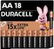 Батарейки щелочные Duracell AA (LR06) MN1500 18 шт (5000394107519) duracell-aa-lr06-18 фото 1