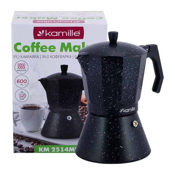 Гейзерная кофеварка Kamille 2514MR 600 мл из алюминия kavovarka-kamille-2514mr фото